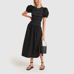 Ganni Cotton Poplin Midi Dress
